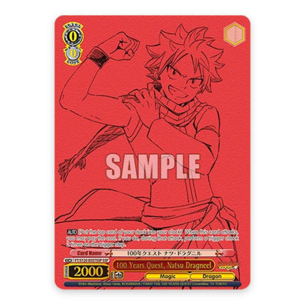 100 Years Quest, Natsu Dragneel SSP FT/S120-E057SSP, a chase card from English Weiss Schwarz Fairy Tail 100 Years Quest