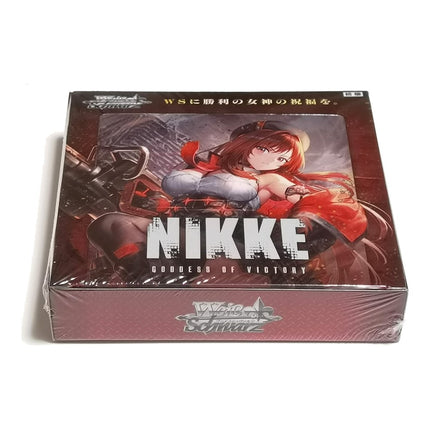Weiss Schwarz NIKKE Vol. 2 Japanese Booster Box sealed, angled view
